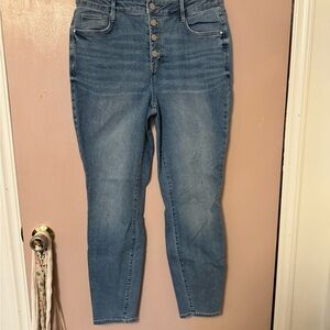 Nine West High-Rise Button-Fly Women’s Jeans - Blue